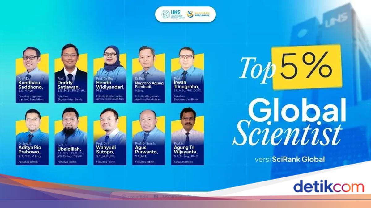 Sepuluh Dosen UNS Masuk Dalam 5 Persen Peneliti Terbaik Dunia Versi SciRank Global