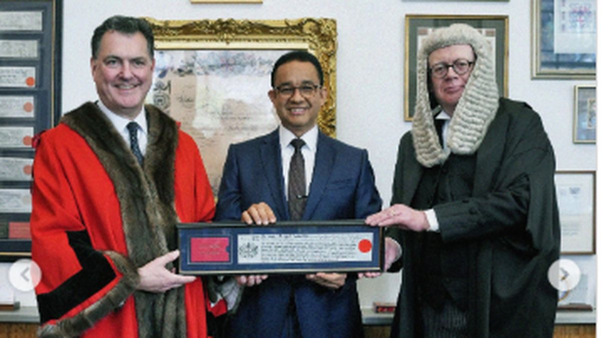 Anies Baswedan Dapat Penghargaan Freedom of the City of London di Inggris