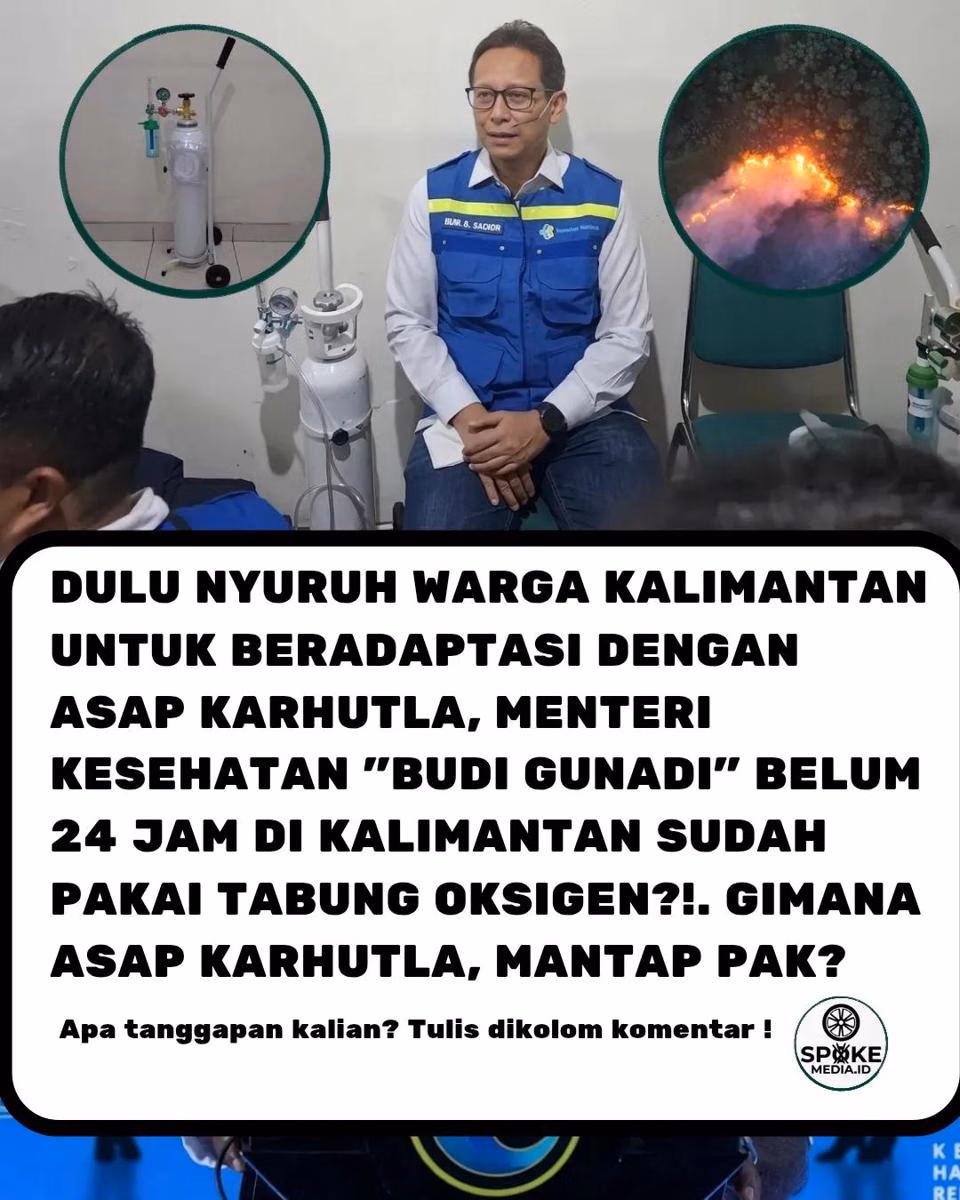 Klarifikasi Menkes Budi Gunadi Terkait Foto Menggunakan Tabung Oksigen di Kalimantan