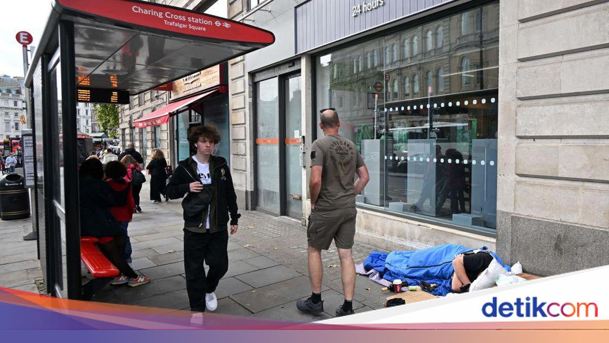 Foto: Justin Tallis/AFP/Getty Images/Potret Gelandangan di Inggris.