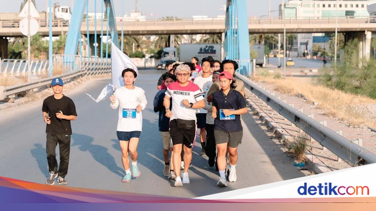 Kegiatan Lari Bersama PPI Tunisia di Jalan Ahmed Soekarno, Tunis